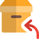 Reply arrow on the delivery box logistic icon