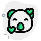 Koala with hearts revolving around face emoticon icon
