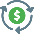 Syncing money transfer transaction list isolated on a white background icon