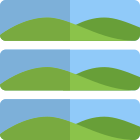 Layer of images in horizonal grid format icon