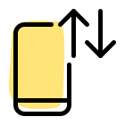 Cell phone with un and down arrow for internet connectivity icon