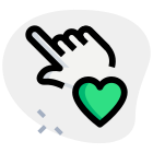 Multi touch display with heart shape isolated on a white background icon