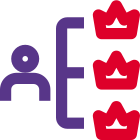 Crown premium ranking team structure of an organisation icon