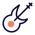 Music bass with the guitar like shape music instrument icon