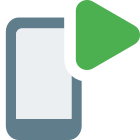 Media player in cell phone play button icon
