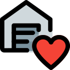 Warehouse with heart favorite shape logotype layout icon