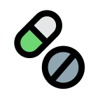 Drugs and medication not allowed without prescription icon