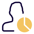 Chart graph for a visualization of social media profile index icon