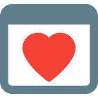 Favorite website with heart logotype under webpage template icon