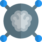 Brain connection network with artificial intelligence for machine learning icon