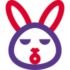 Sleepy rabbit with emoji pictorial representation shared online icon