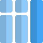 Right side vertical columns with spilit sections icon