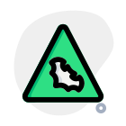 Triangular shape animal trespassing with the bat logotype icon