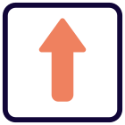 Up arrow direction for the forward place in the lane icon