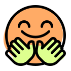 Hugging expression emoji shared on instant messenger icon