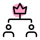 Top management manager under crown badge logotype icon