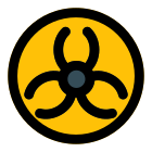 Biohazard warning danger logotype isolated on a white background icon