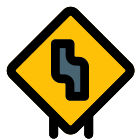 Sharp turn on left to right on a sign board icon