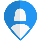 Location of a single female user for work from remote location icon