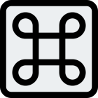 Macintosh command logotype for basic function key icon