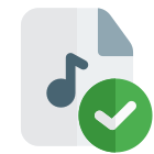 Check and select the music from the user playlist icon