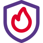 Building fire protection isolated on a white background icon