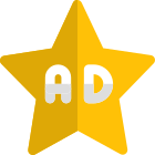 Star rated advertisement online isolate on white background icon