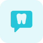 Chat with your Dentist regarding tooth problem on a messenger icon