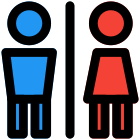 Toilet section for both male and female inside a laundry room service icon