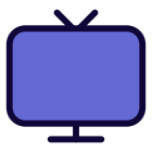 Outdated technology television set with a dual antenna icon