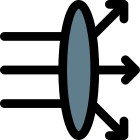 Light source in angle direction from straight source icon