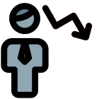 Downtrend chart of an businessman from the previous businessman icon