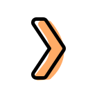 Single chevron arrow as a notch badge icon
