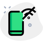 Mobile phone with no wifi or signal unavailable logotype icon