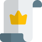 Online premium membership letter with crown logotype icon