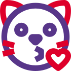 Kitty blowing a kiss with heart, love expression icon