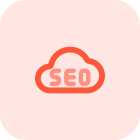 Seo service on a cloud server isolated on a white background icon