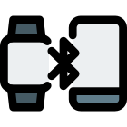 Bluetooth connectivity between smartphone and digital watch icon