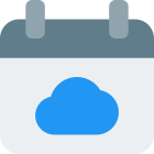 Schedule a calendar with online cloud network icon