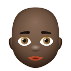 Bald Woman Dark Skin Tone icon