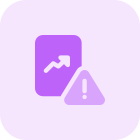 Line chart error warning isolated on a white background icon