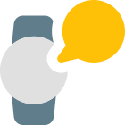 Smartwatch with message and chat feature - speech bubble icon