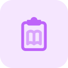 Content of a book been posted on a clipboard icon