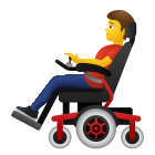 uomo su sedia a rotelle motorizzata icon