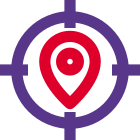 Position a loction target isolated on a white background icon