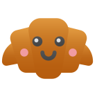 Croissant kawaii icon