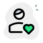 Favorite user profile picture with heart logotype icon