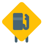 Gas station for refueling road signal layout icon