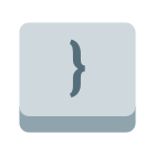 Right Curly Parentheses  Key icon