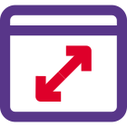 Landing page with resize diagonally arrows icon